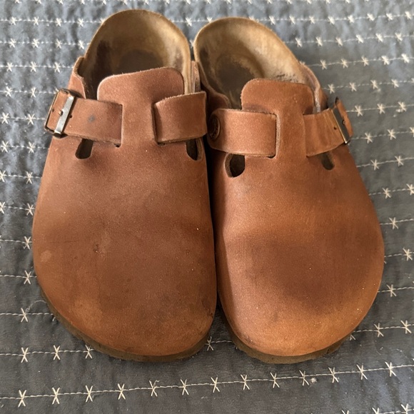 Birkenstock Shoes - Birkenstock Boston 38 Brown Slip-On Clogs